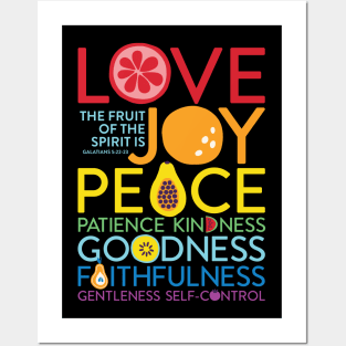 Fruit of the Spirit Christian Bible Verse Posters and Art